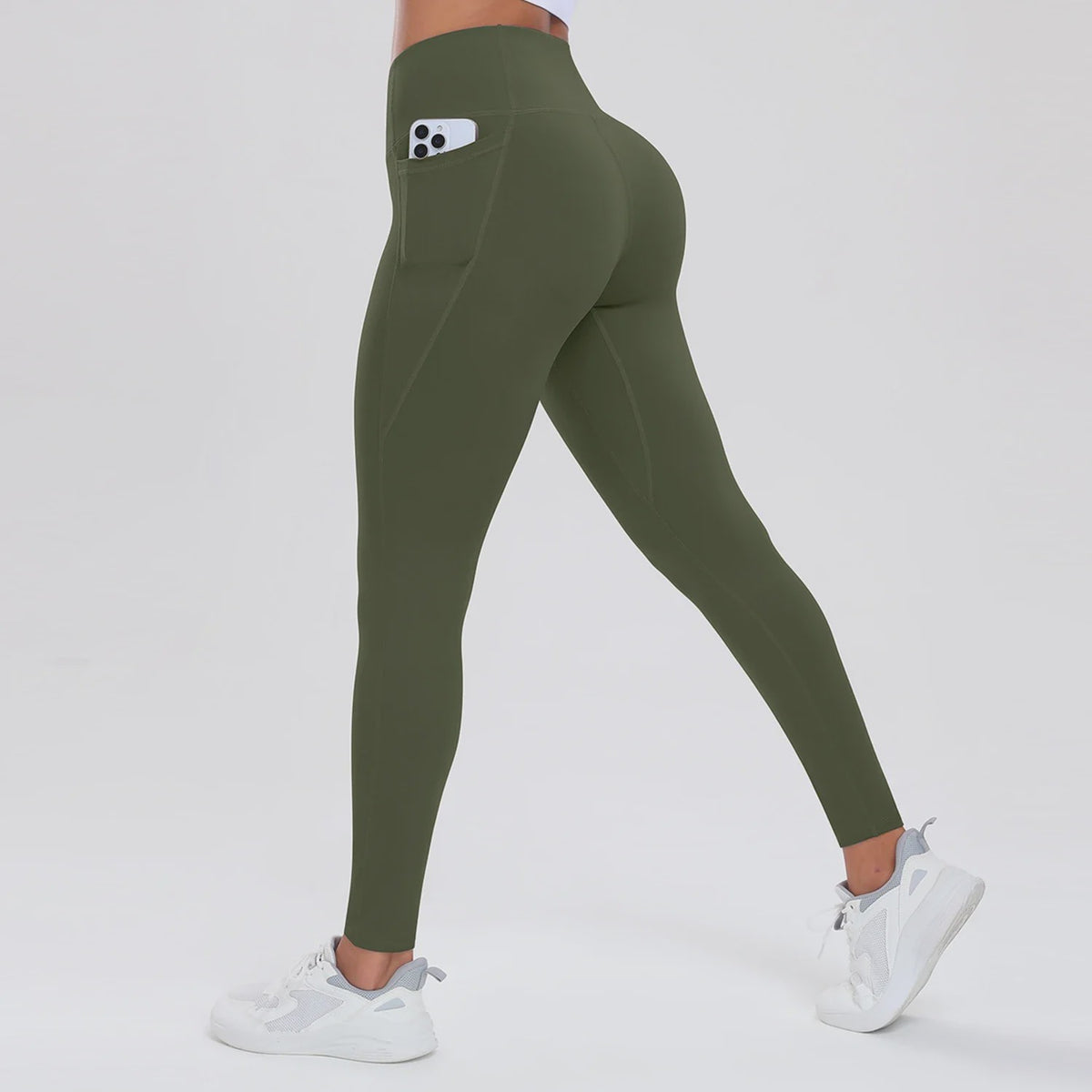 Dames Yogabroek met Zakken: Hoge Taille, Billenlift & Buikcontrole voor Fitness en Sport