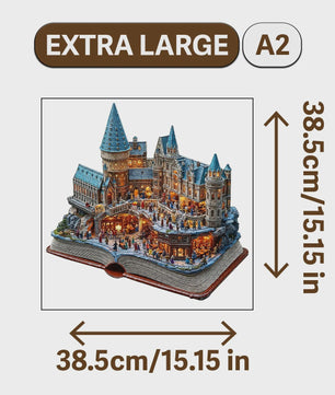 Houten Puzzel Kasteel & Bladeren - Uniek Decoratie Cadeau