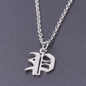 RVS Initiaal Ketting met Oude Engelse Letterhanger - 26 Letters, Perfect voor Hem, Haar of als Koppelkado