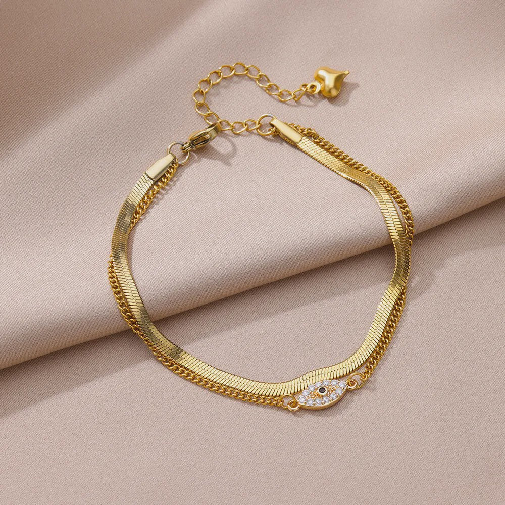 Gouden Anklet met Kralen en Bedels - Roestvrij Staal - Zomerse Strandjuwelen