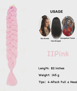 Jumbo Braiding Hair Extensions - 82 inch Synthetisch Vlecht Haar voor Box Braids & Twist