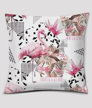 Vrolijke Flamingo Kussenhoes Vierkant - Decoratie voor Bank & Auto