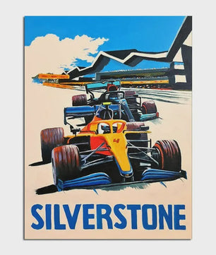 Retro F1 Formule 1 Raceauto Posters - Neon City Canvas Muurkunst