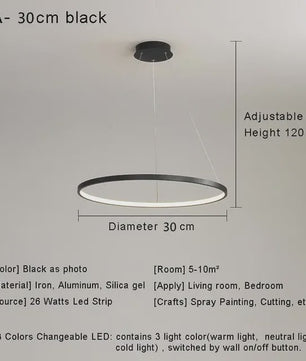 Moderne Minimalistische LED Ring Plafondlamp - Stijlvolle Hanglamp voor Woonkamer & Eetkamer