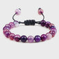 Verstelbare Natuursteen Armband - 8mm Agate & Onyx Kralen voor Mannen en Vrouwen