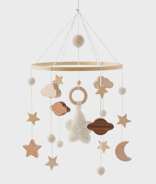 Houten Muziekdoosje Baby Mobiel - Draaiend & Kalmerende Melodieën voor de Babykamer