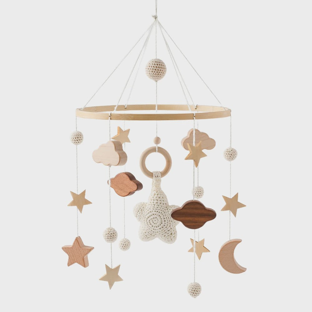Houten Muziekdoosje Baby Mobiel - Draaiend & Kalmerende Melodieën voor de Babykamer