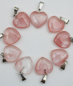 30x Natuursteen Hart Hangers (Amethist/Kwarts/Agaat) - DIY Sieraden Maken