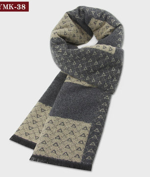 Luxe Heren Sjaal - Warme Wol & Kasjmier - Winter Ruitpatroon