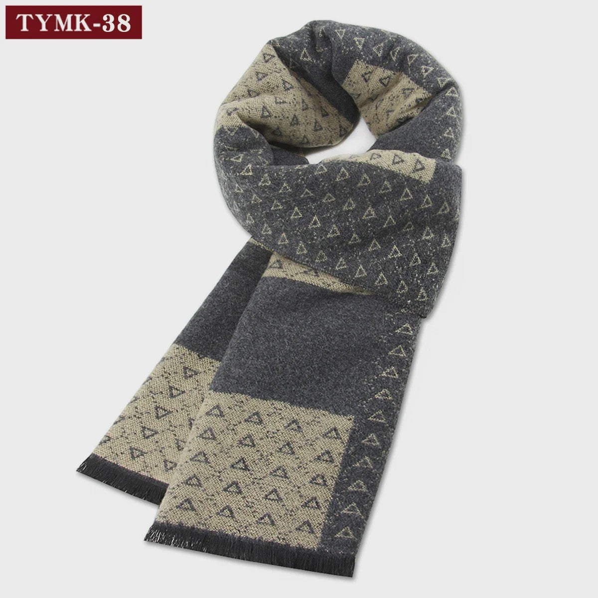 Luxe Heren Sjaal - Warme Wol & Kasjmier - Winter Ruitpatroon