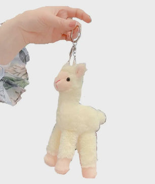 Pluche Alpaca Sleutelhanger - Schattige Knuffel Dierenhanger voor Tassen en Sleutels