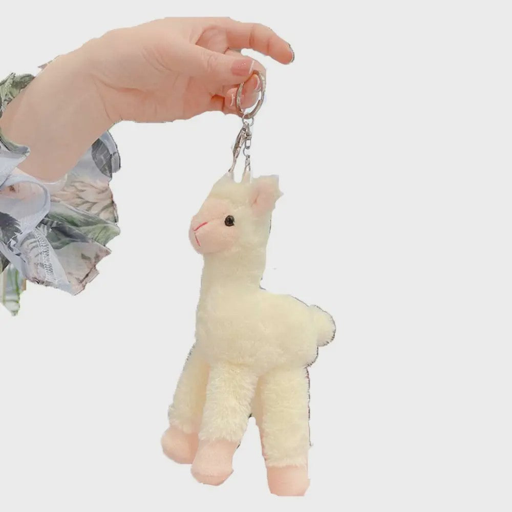 Pluche Alpaca Sleutelhanger - Schattige Knuffel Dierenhanger voor Tassen en Sleutels