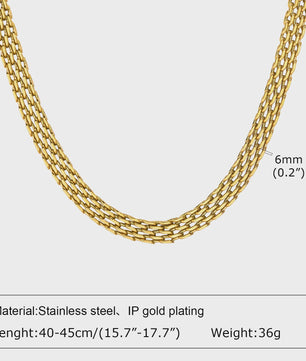 Chunky Gouden Halsketting Dames - Roestvrij Staal Dikke Ovalen Schakelketting Choker