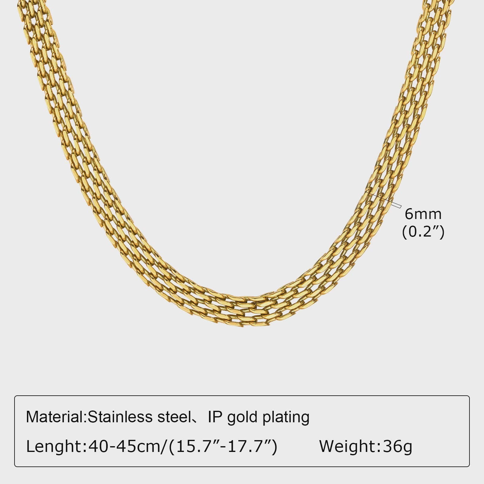 Chunky Gouden Halsketting Dames - Roestvrij Staal Dikke Ovalen Schakelketting Choker