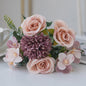 Retro Zijden Bloemenboeket: Vintage Rozen, Hortensia & Pioen voor Bruid & Decoratie