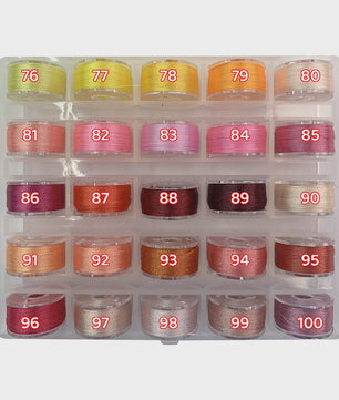 25 Kleuren Hoogglans Borduur Garen - 90 Meter Spoelen voor Handwerk & DIY