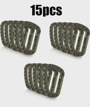 Tactische D-vormige Plastic Karabijnhaak - Set van 5, 10, 15 of 20 stuks - Outdoor & Camping Gear