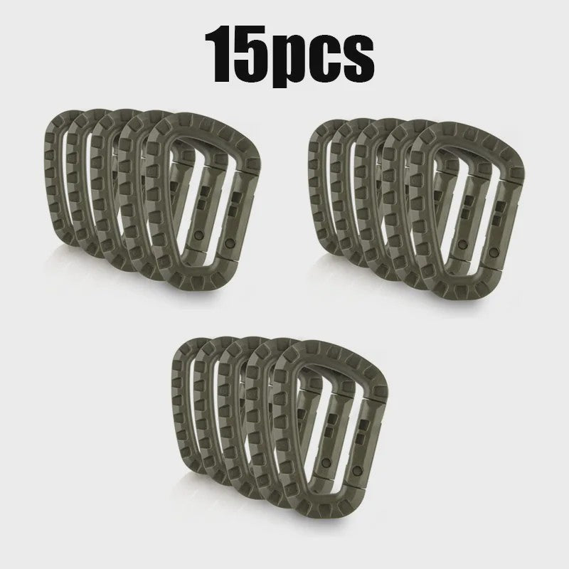 Tactische D-vormige Plastic Karabijnhaak - Set van 5, 10, 15 of 20 stuks - Outdoor & Camping Gear