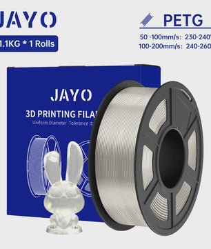 JAYO PETG 3D Printer Filament - 1.75mm Clear, 1.1kg, Hoge Taaiheid, Net Gewikkeld