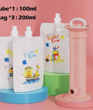 Herbruikbare Babyvoeding Dispenser Set - Zelf Fruitpuree Maken & Bewaren