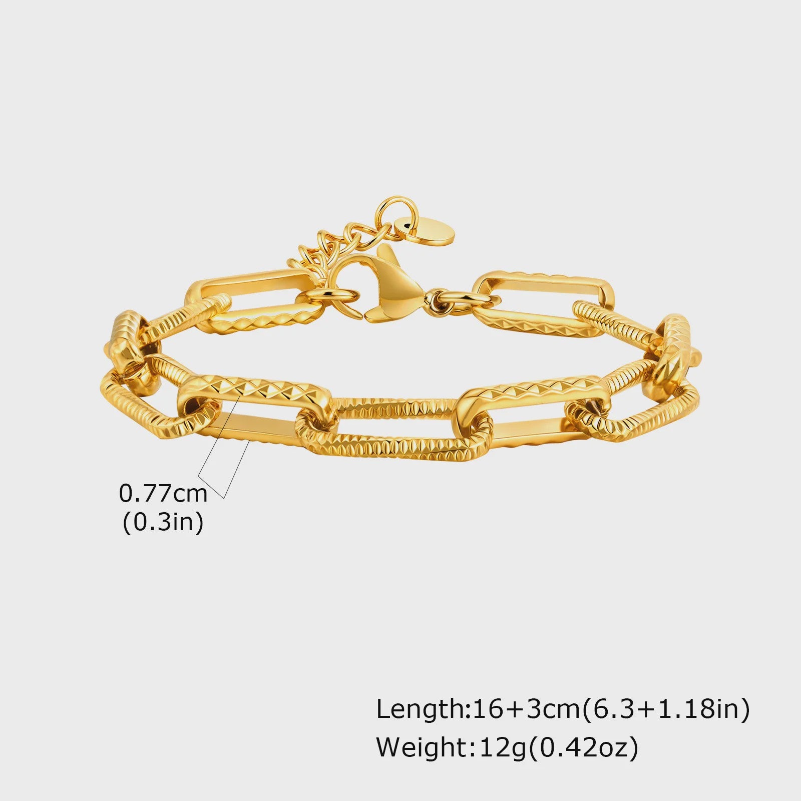 Gouden Chunky Schakelarmband met OT Sluiting - Roestvrij Staal, Aanslagvrij