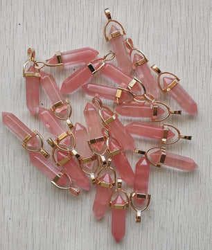 Natuurlijke Groene Aventurijn Kristal Pilaren Hangers - 24 Stuks Set voor Sieraden Maken