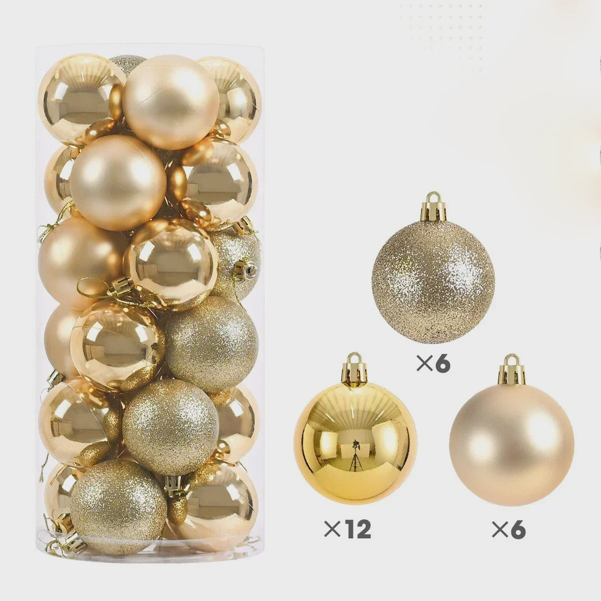 Set van 24 Kerstballen (3/4/6 cm) - Versier je Kerstboom en Feest met Stijl