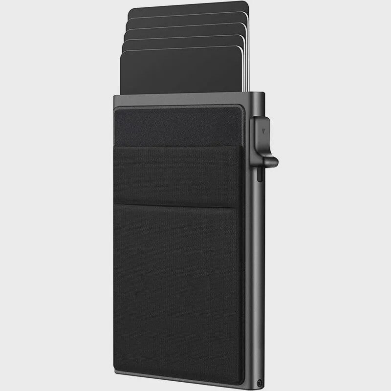 Slanke RFID Kaarthouder Heren - Minimalistisch Metalen Portemonnee met Pop-up Kaartuitwerper