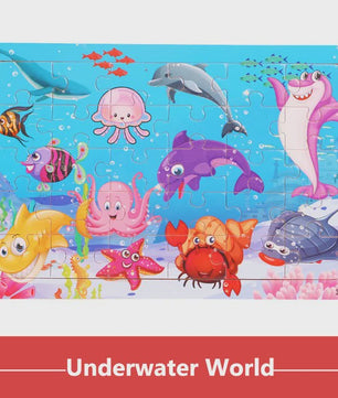 Houten 3D Montessori Puzzel - 30 Delen met Vrolijke Dieren - Educatief Speelgoed voor Kinderen