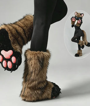 Pluche Poot Laarsjes - Cosplay & Fursuit Kattenpoot Schoenen