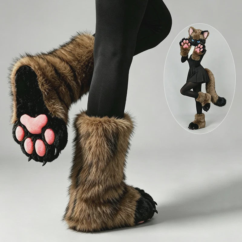 Pluche Poot Laarsjes - Cosplay & Fursuit Kattenpoot Schoenen