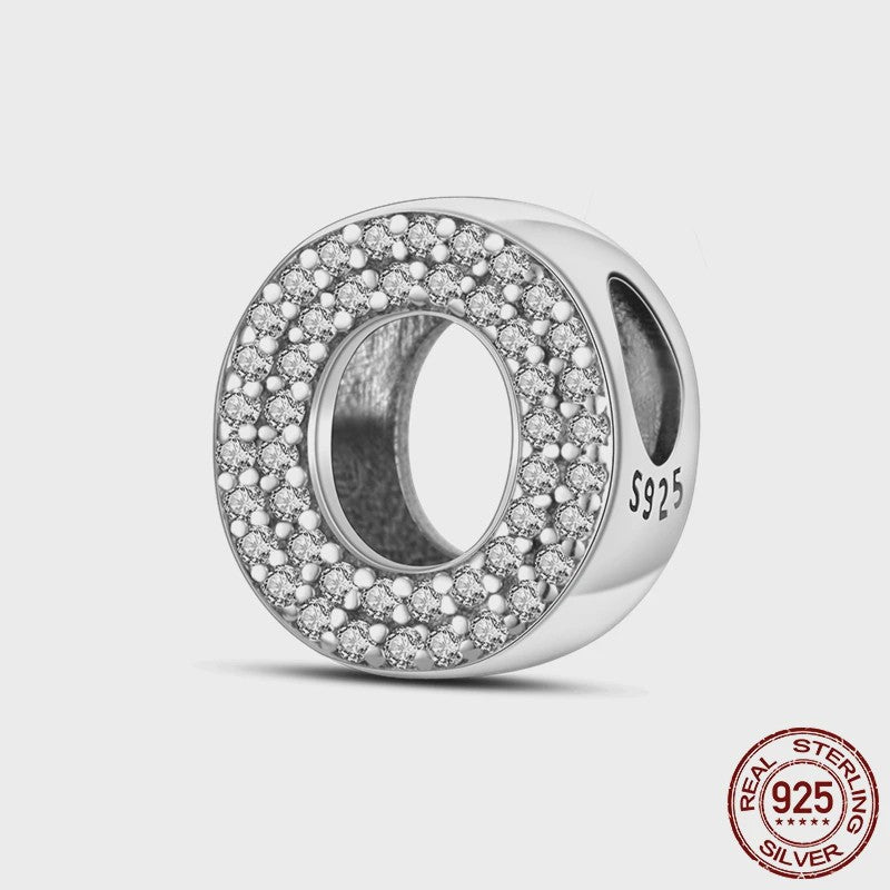 925 Sterling Zilver Letter Bedels A-Z met Zirkonia - Personaliseer je Armband