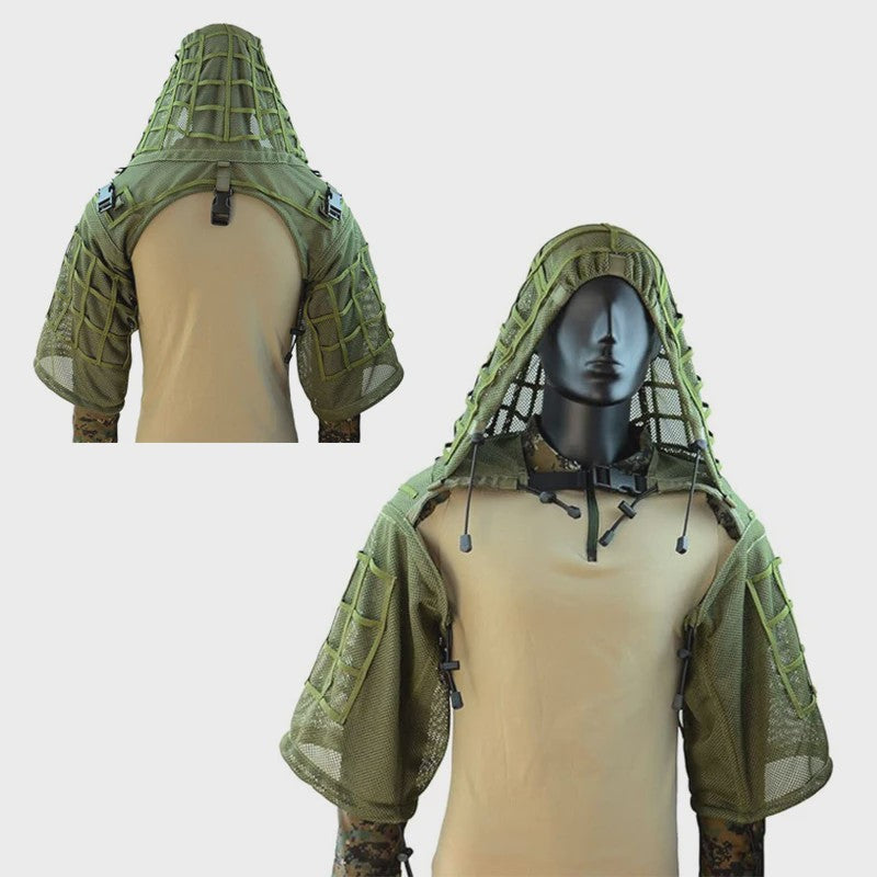 Ademende Ghillie Suit Cape - Camouflage Basis voor Jacht, Airsoft & Paintball