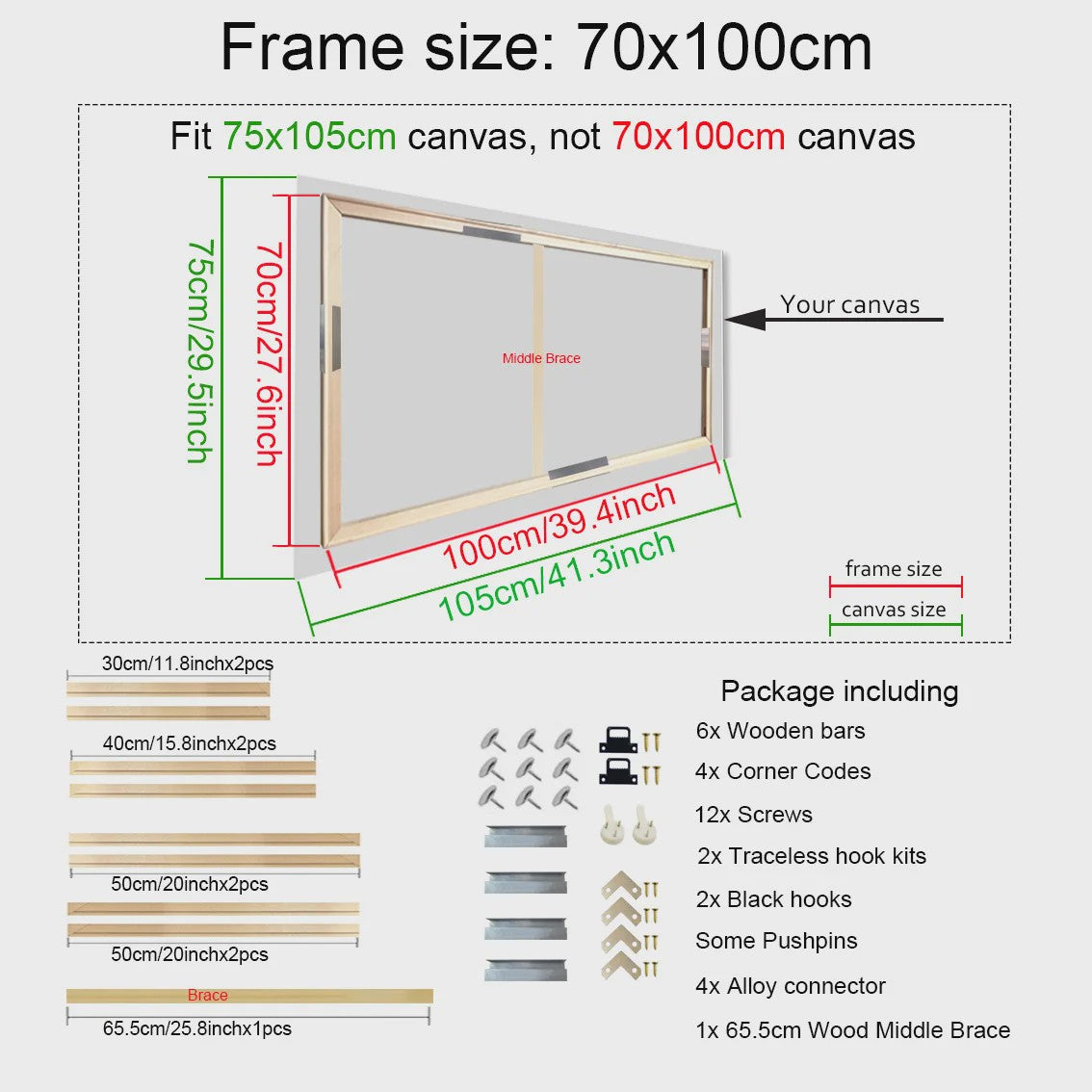 Houten Canvas Frame 35x55cm & 40x60cm - Perfect voor Schilderen & Posters