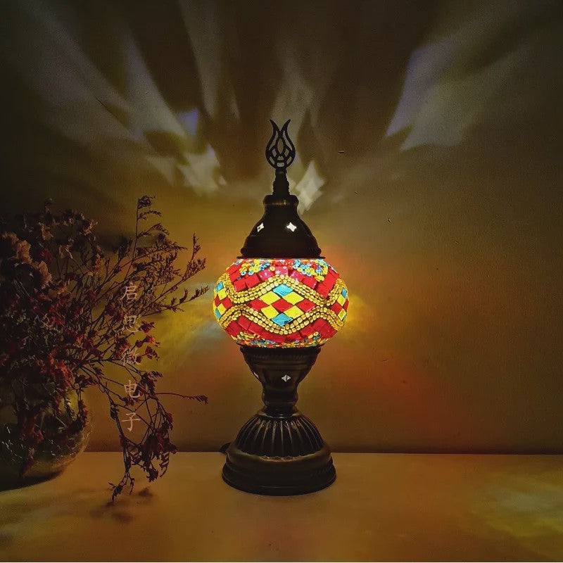 Handgemaakte Mozaïek Tafellamp - Vintage Art Deco Stijl Nachtlampje
