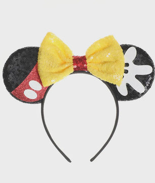 Muis Oortjes Diadeem met Strik - Feestelijk Accessoire voor Kinderen & Volwassenen