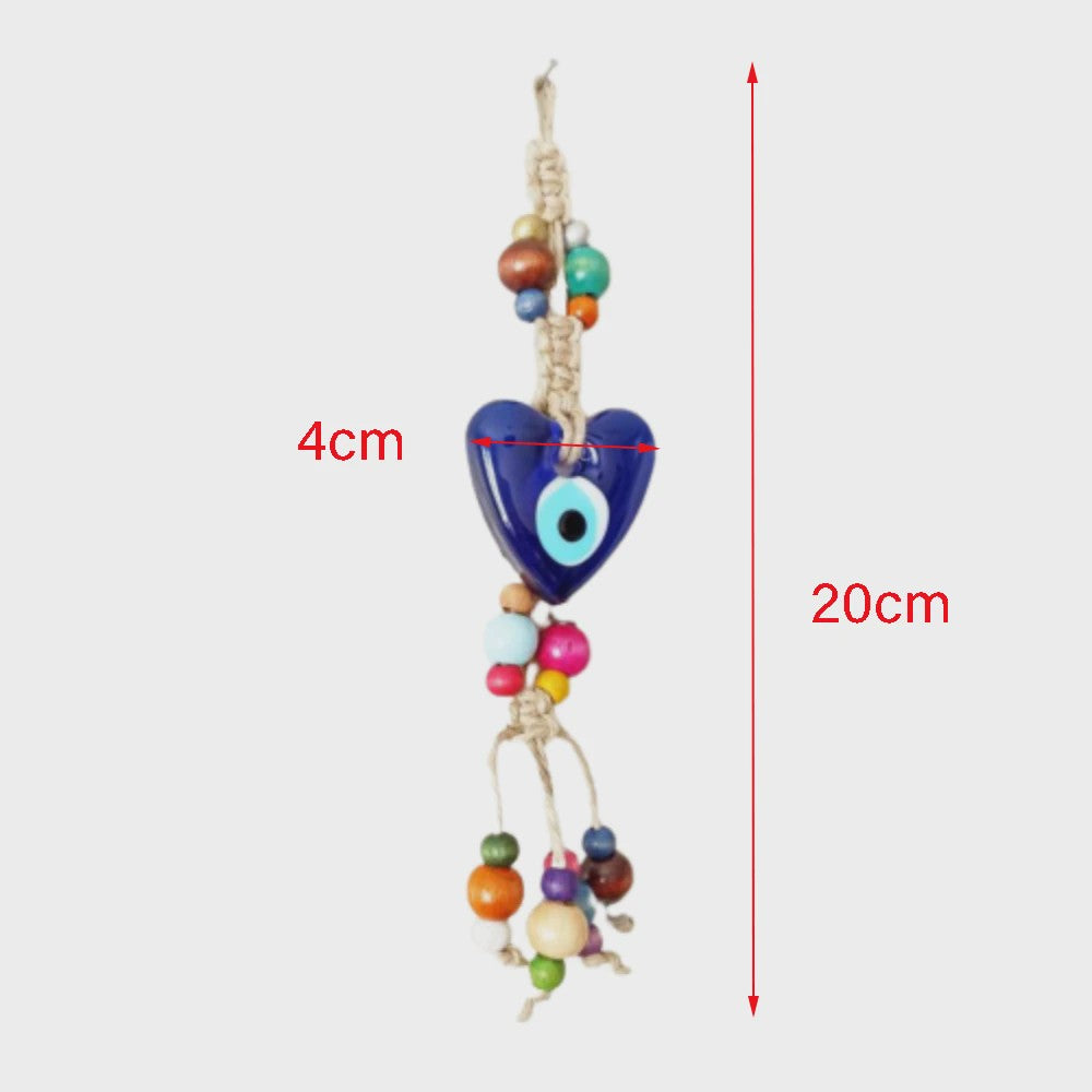 Blauw Turks Oog Hanger met Touw - Decoratie voor Auto, Muur & Huis