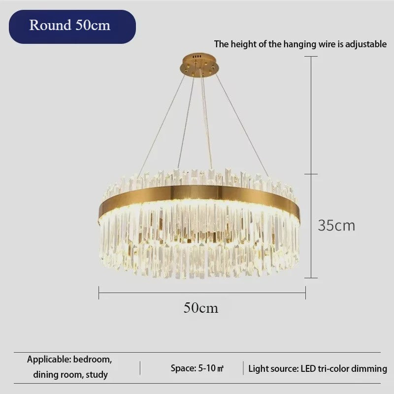 Moderne Kristallen Plafond Hanglamp Goud - Luxe Verlichting voor Woonkamer & Eettafel