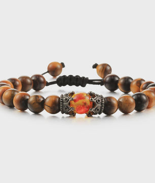Verstelbare Lava Kralen & Tijgeroog Armband - Yoga & Helende Sieraden voor Hem en Haar