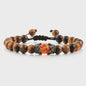 Verstelbare Lava Kralen & Tijgeroog Armband - Yoga & Helende Sieraden voor Hem en Haar