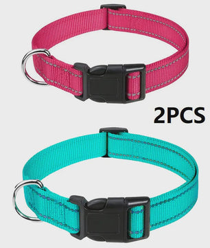 Verstelbare Halsband voor Honden en Puppies met Reflecterende Strepen - Veilig en Comfortabel