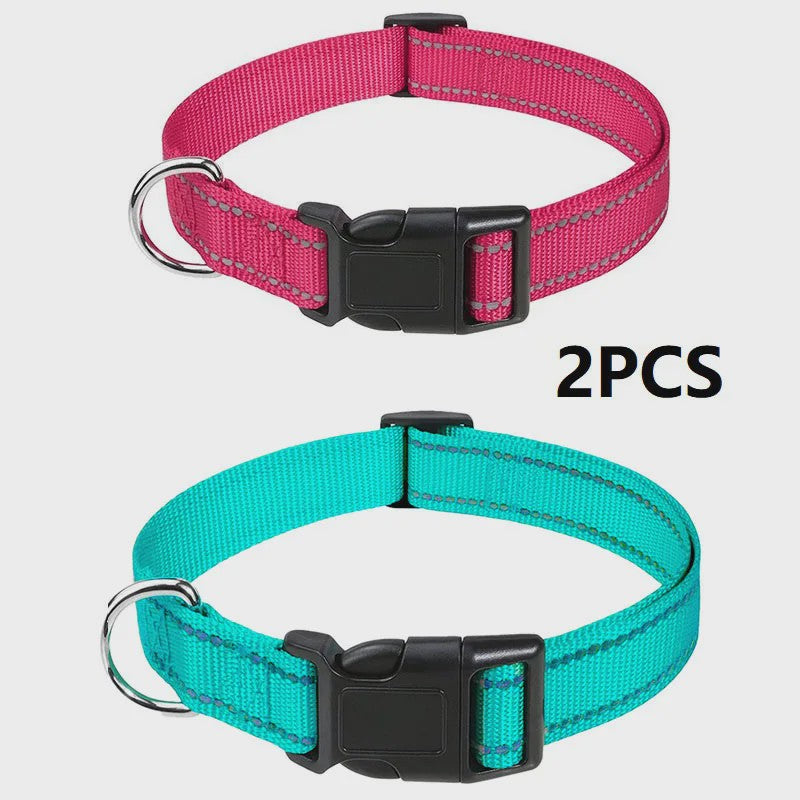 Verstelbare Halsband voor Honden en Puppies met Reflecterende Strepen - Veilig en Comfortabel