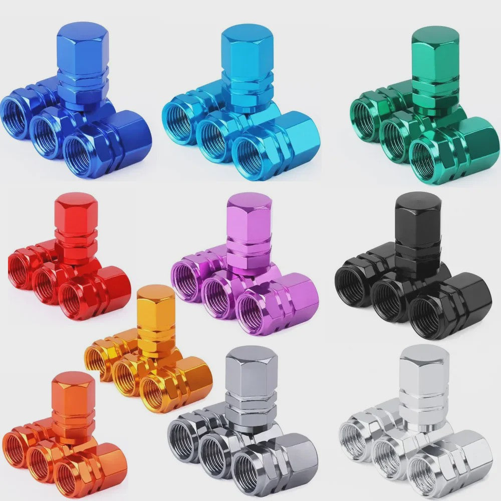 Set Aluminium Ventieldopjes - Universeel voor Auto, Motor, Fiets - Stof- en Waterdicht