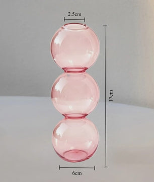 Nordic Kleurrijke Glazen Vaas - Bubble Design voor Hydroponische Planten & Bloemen