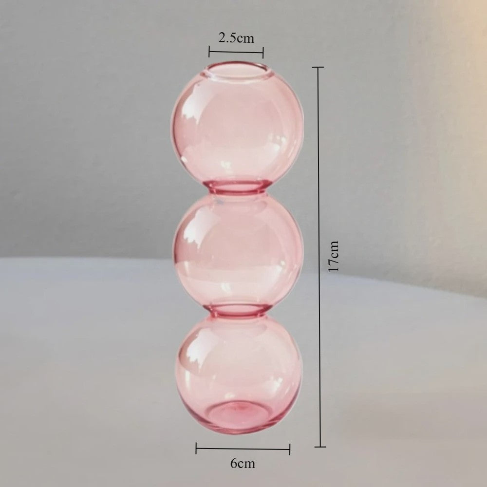Nordic Kleurrijke Glazen Vaas - Bubble Design voor Hydroponische Planten & Bloemen