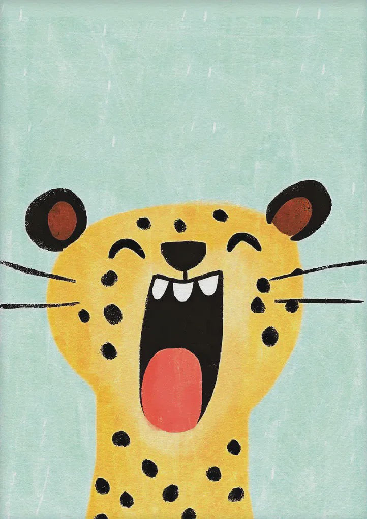 Vrolijke Dieren Canvas Posters - Leeuw, Hond, Beer & Cheetah op Skateboard - Kinderkamer Decoratie