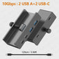 Aluminium USB 3.0/3.2 Hub met Clip: 5Gbps/10Gbps Docking Station voor Monitor & Bureau