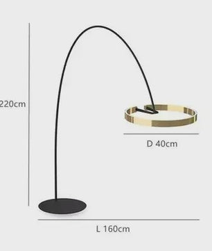 Moderne Gouden Ring Vloerlamp - Minimalistisch Design, Luxe Verlichting voor Woonkamer