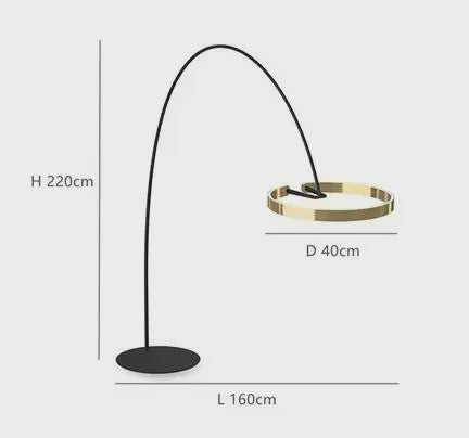 Moderne Gouden Ring Vloerlamp - Minimalistisch Design, Luxe Verlichting voor Woonkamer