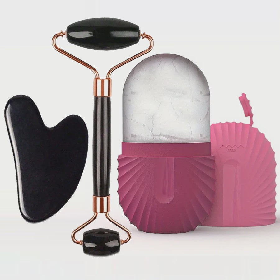 Gezichtsroller & IJsroller Set: Luxe Huidverzorging met Gua Sha Tool